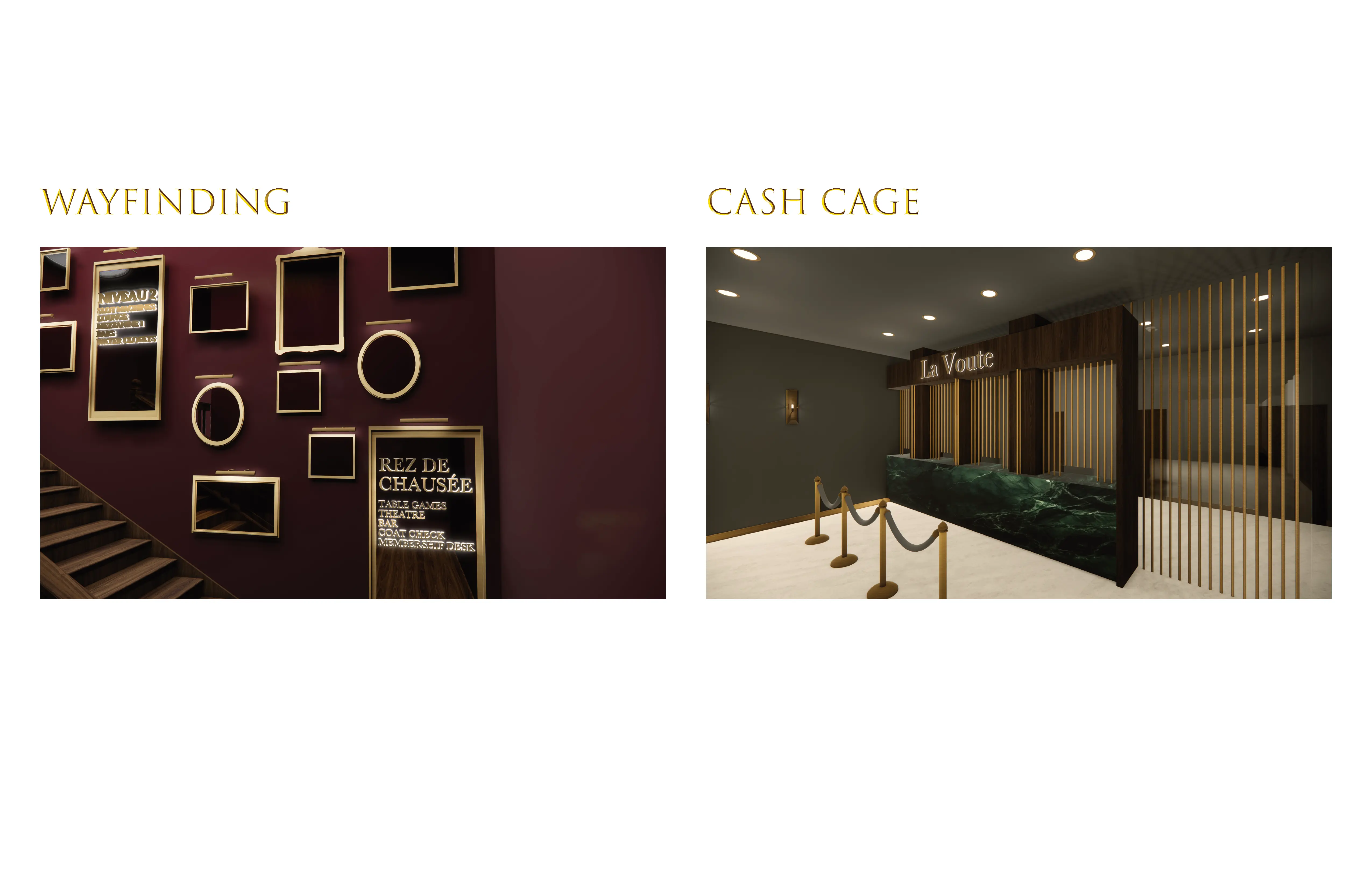 Signalétique et caisse La Voûte